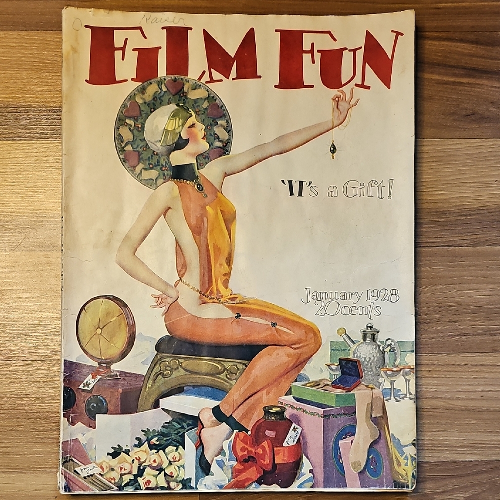 Vintage Film Fun Magazine, January 1928, Pin-up Style Art